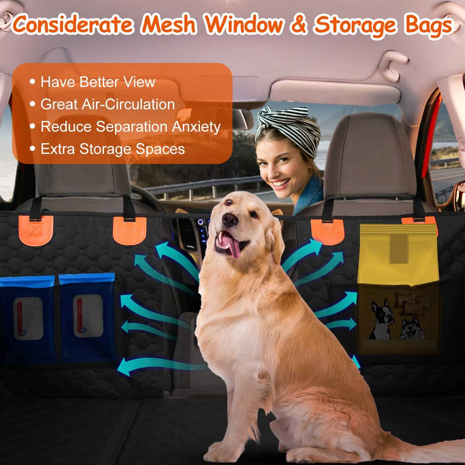 Heavy-Duty Dog Back Seat Cover with Mesh Window - Image 5