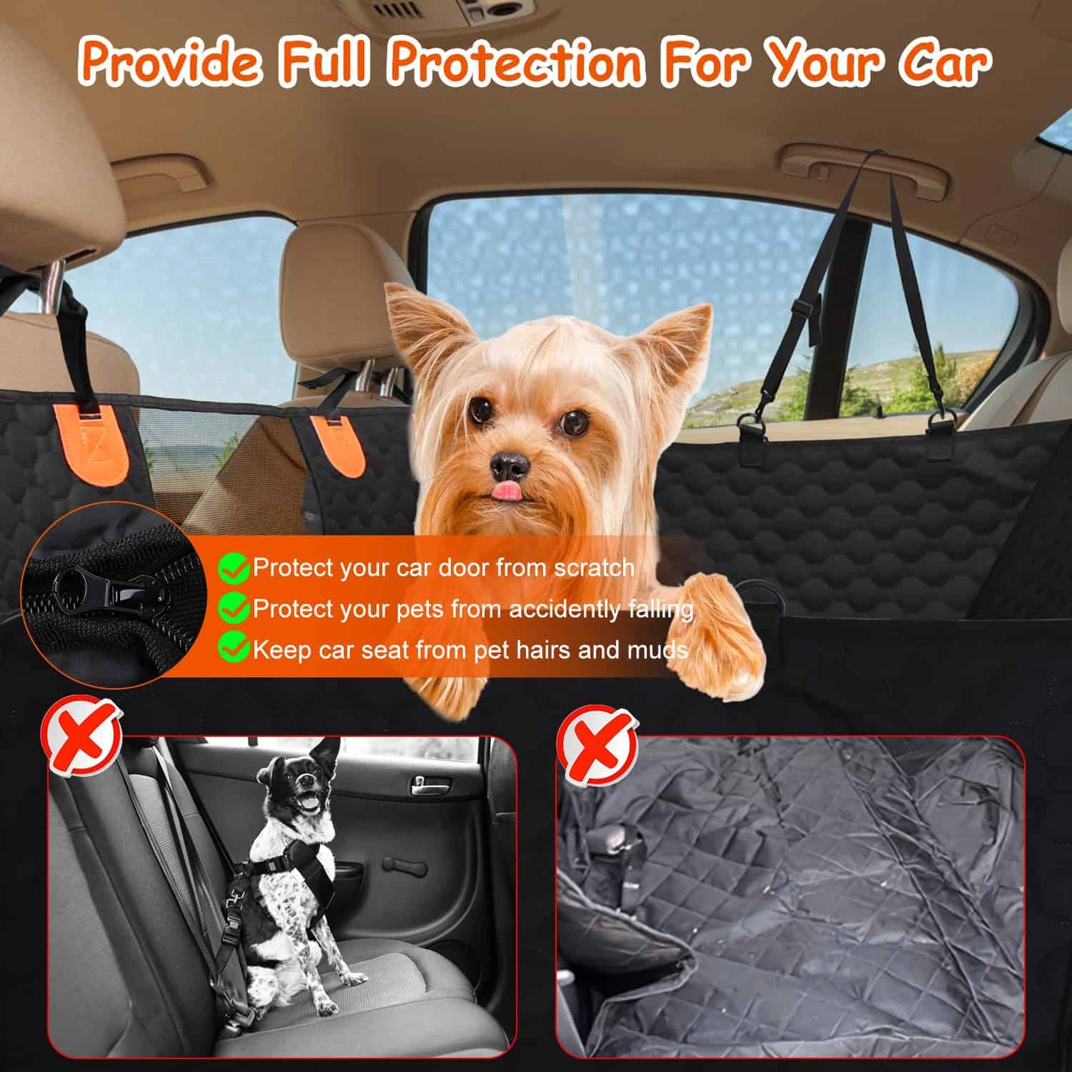 Heavy-Duty Dog Back Seat Cover with Mesh Window - Image 3