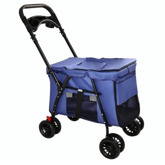 Lightweight Foldable Pet Stroller, Navy