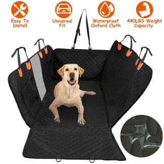 Heavy-Duty Dog Back Seat Cover with Mesh Window