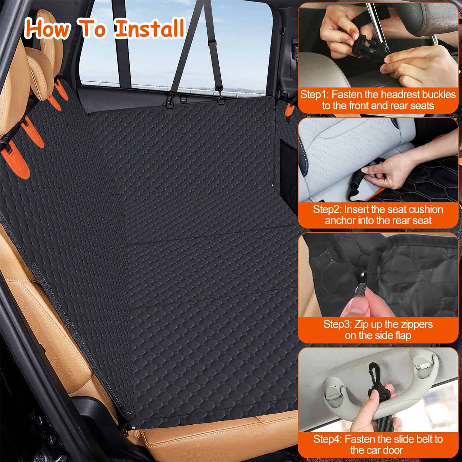 Heavy-Duty Dog Back Seat Cover with Mesh Window - Image 6