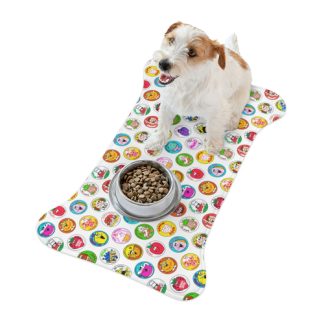 Retro dots print pet feeding mat – image 1