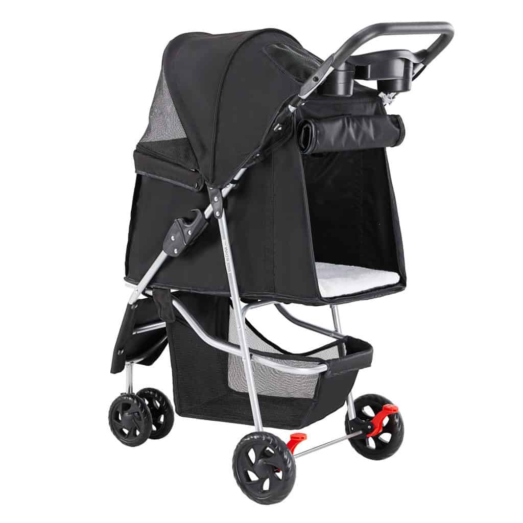 Aluminum Pet Stroller with Storage Basket