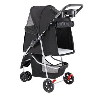Aluminum Pet Stroller with Storage Basket