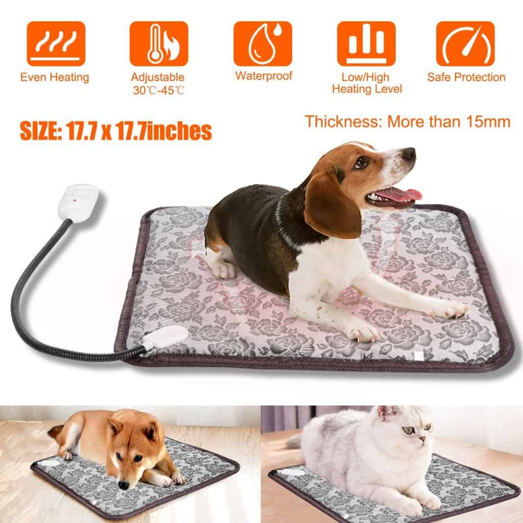Calm Warm™ Chew-Proof Pet Heating Pad – Waterproof Adjustable Warming Mat with Steel Cord