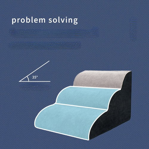 Calm Steps™ 3-Step Dog Stairs – Non-Slip Padded Pet Steps for Sofas & Low Beds - Image 2