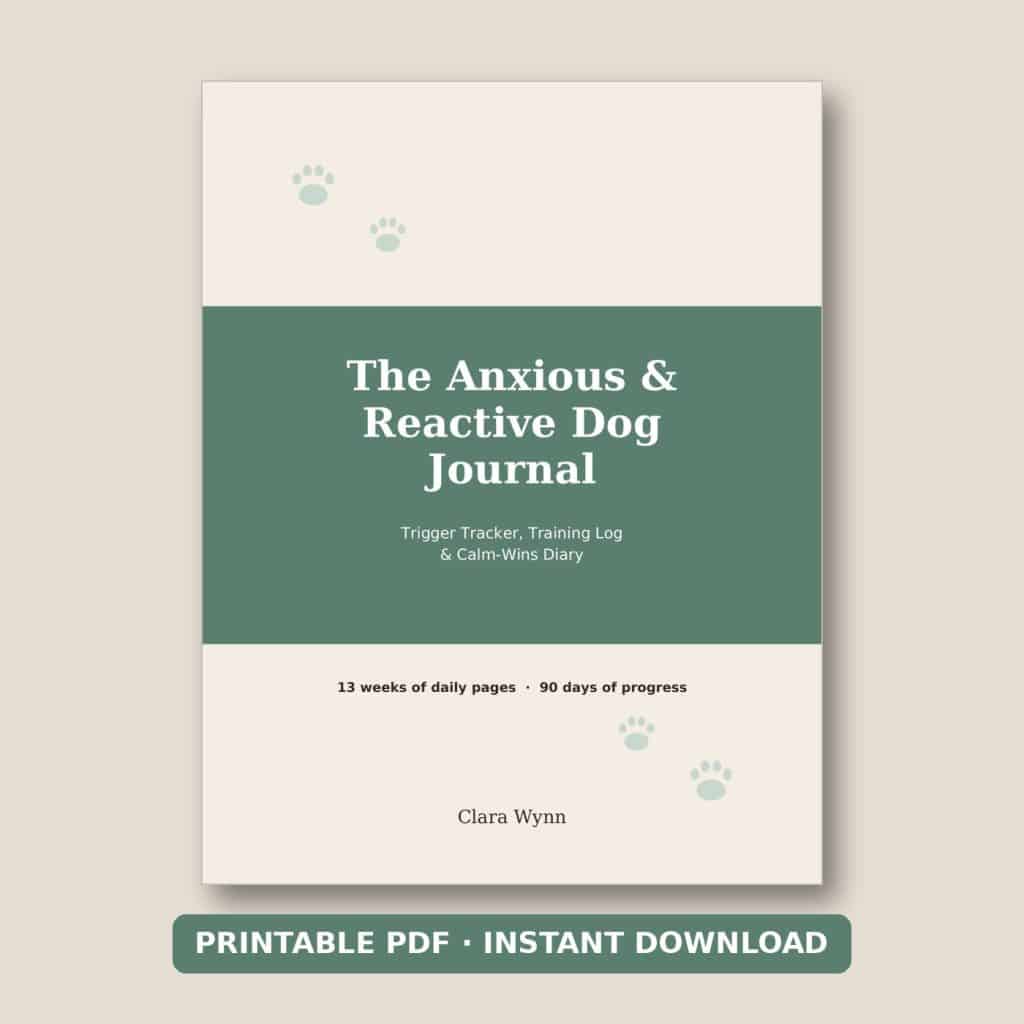 Anxious and Reactive Dog Journal printable PDF cover