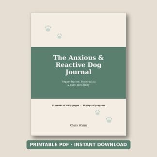 Anxious and Reactive Dog Journal printable PDF cover