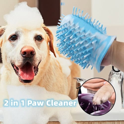 Calm Groom™ 2-in-1 Dog Paw Cleaner Cup – Portable Silicone Paw Washer & Bath Brush