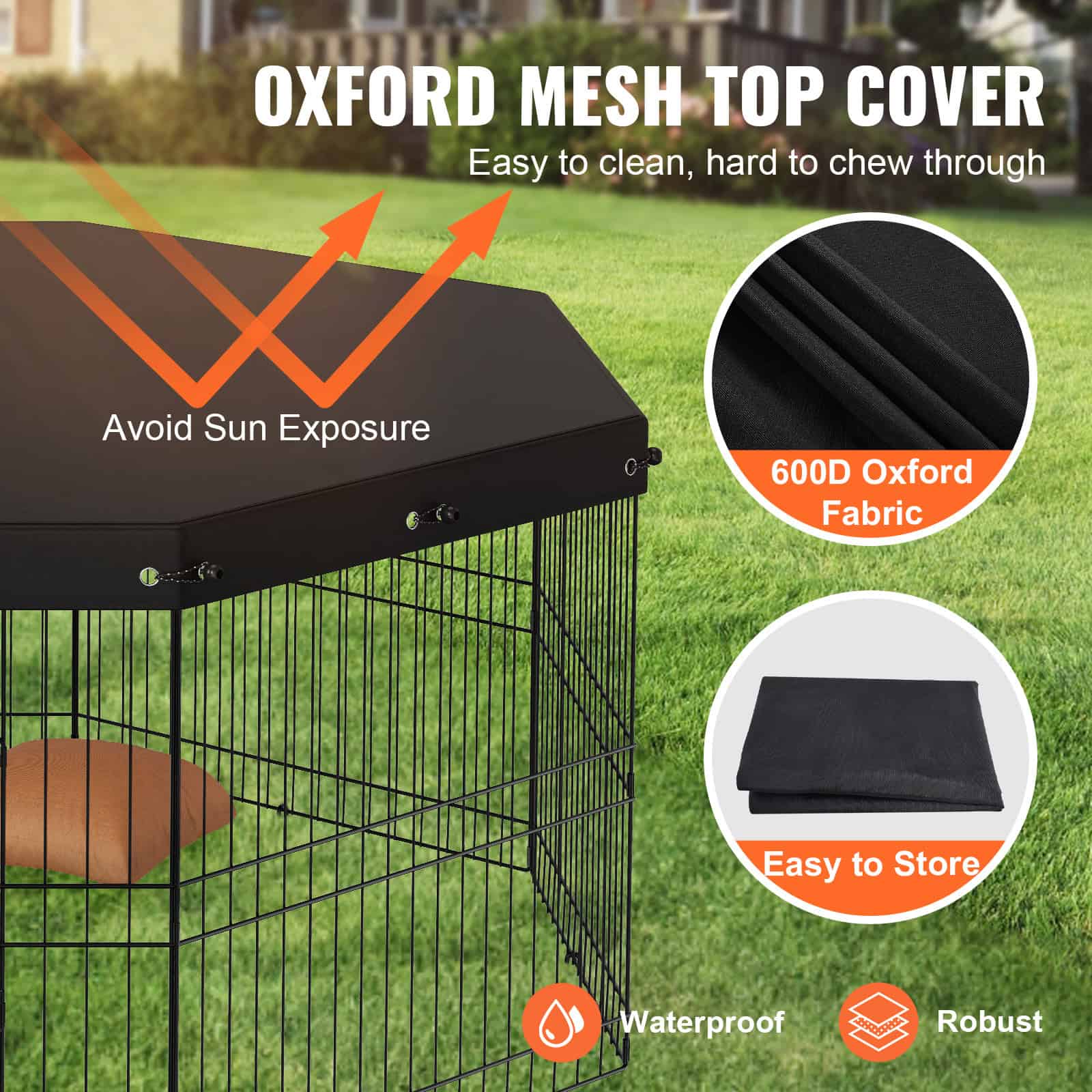 Calm Haven 8-panel dog playpen with top cover – image 3