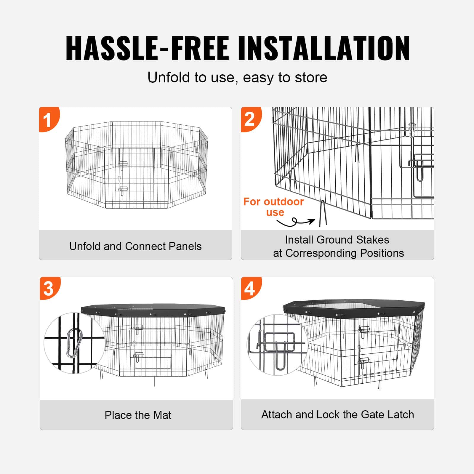 Calm Haven 8-panel dog playpen with top cover – image 5