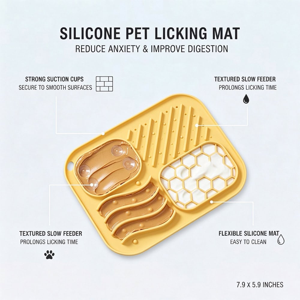Calm Lick 4-Zone Silicone Lick Mat for Dogs & Cats