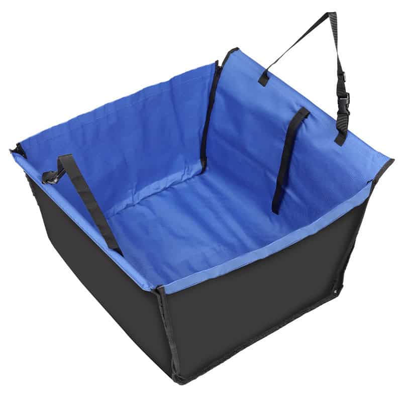 Calm Ride™ Hanging Car Seat Basket for Small Dogs – Foldable Waterproof Booster with Safety Leash