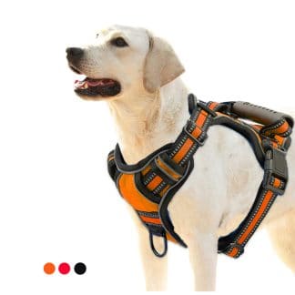 Calm Walk™ No-Pull Reflective Dog Harness Vest – Black