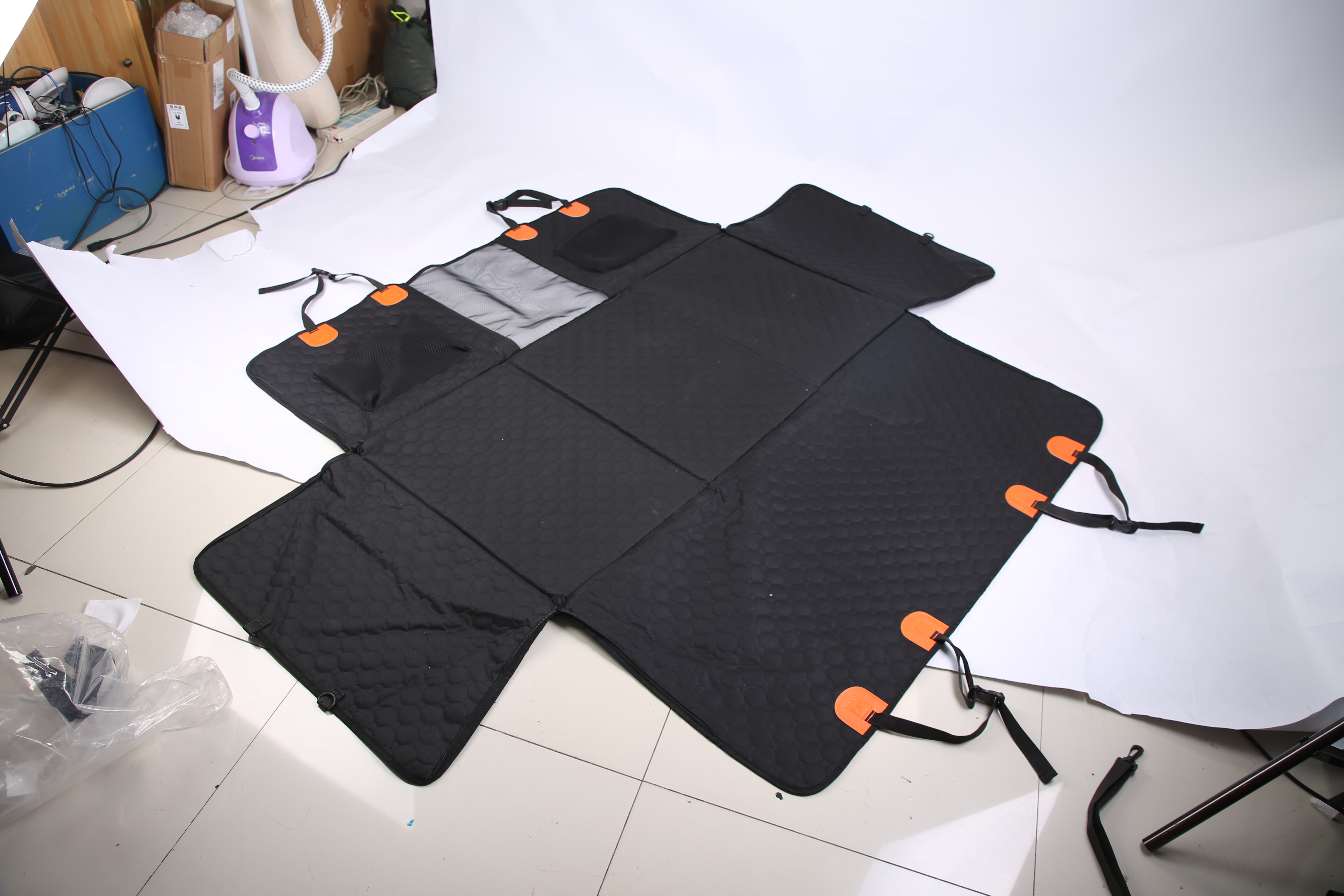 Heavy-Duty Dog Back Seat Cover with Mesh Window