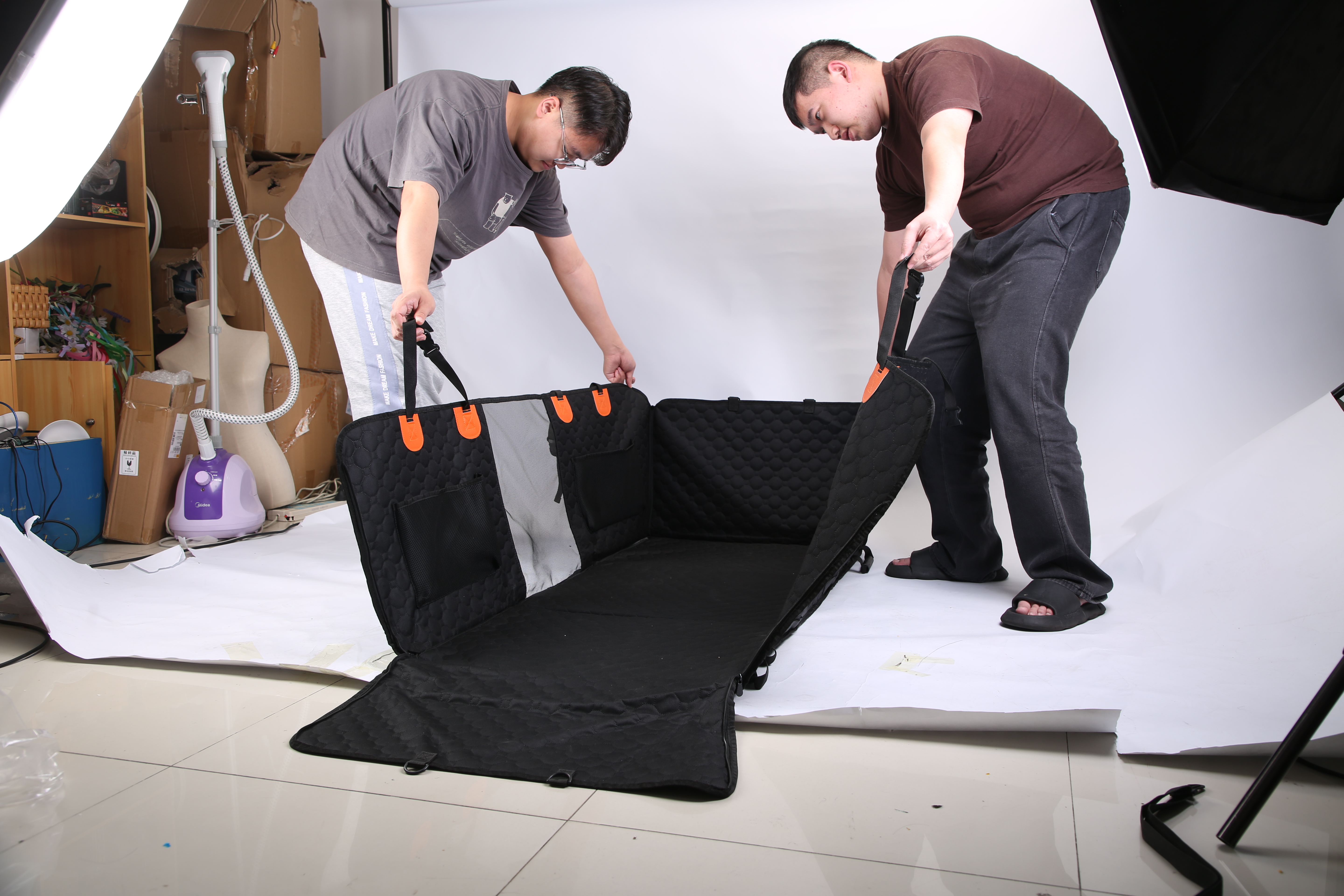 Heavy-Duty Dog Back Seat Cover with Mesh Window