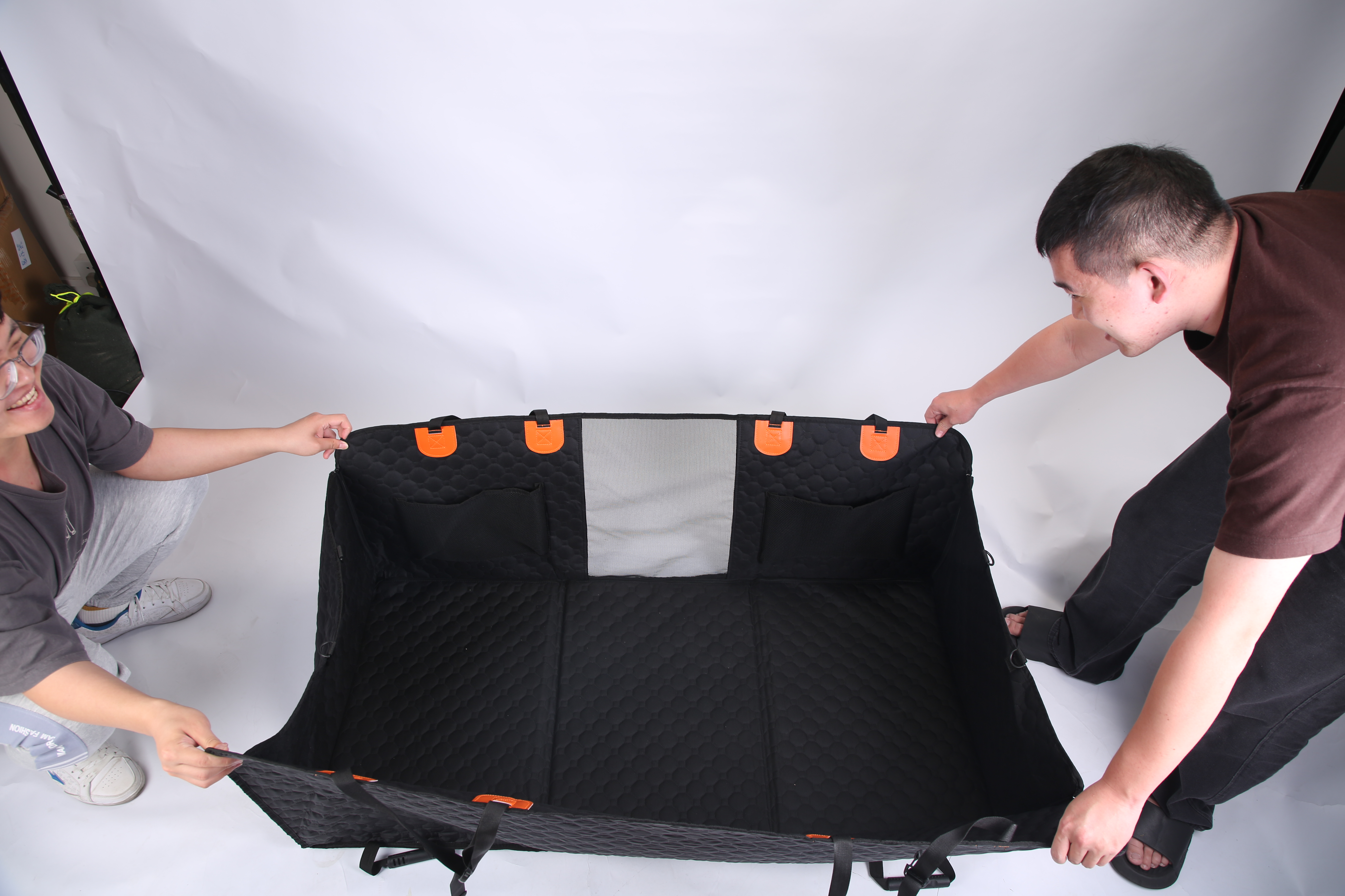 Heavy-Duty Dog Back Seat Cover with Mesh Window