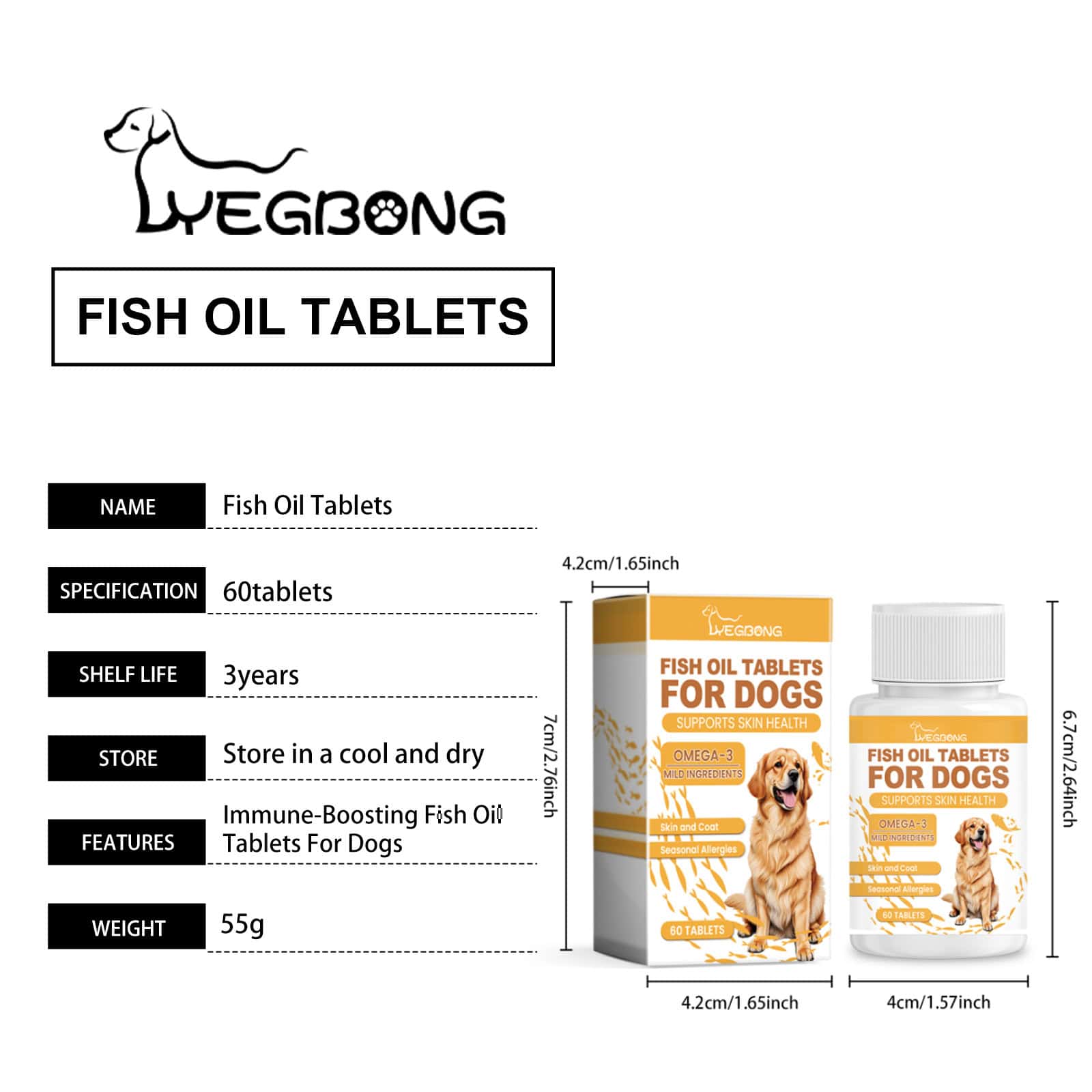 Omega-3 Fish Oil Chews for Dogs, 60 Count