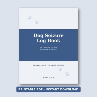Dog Seizure Log Book printable PDF cover