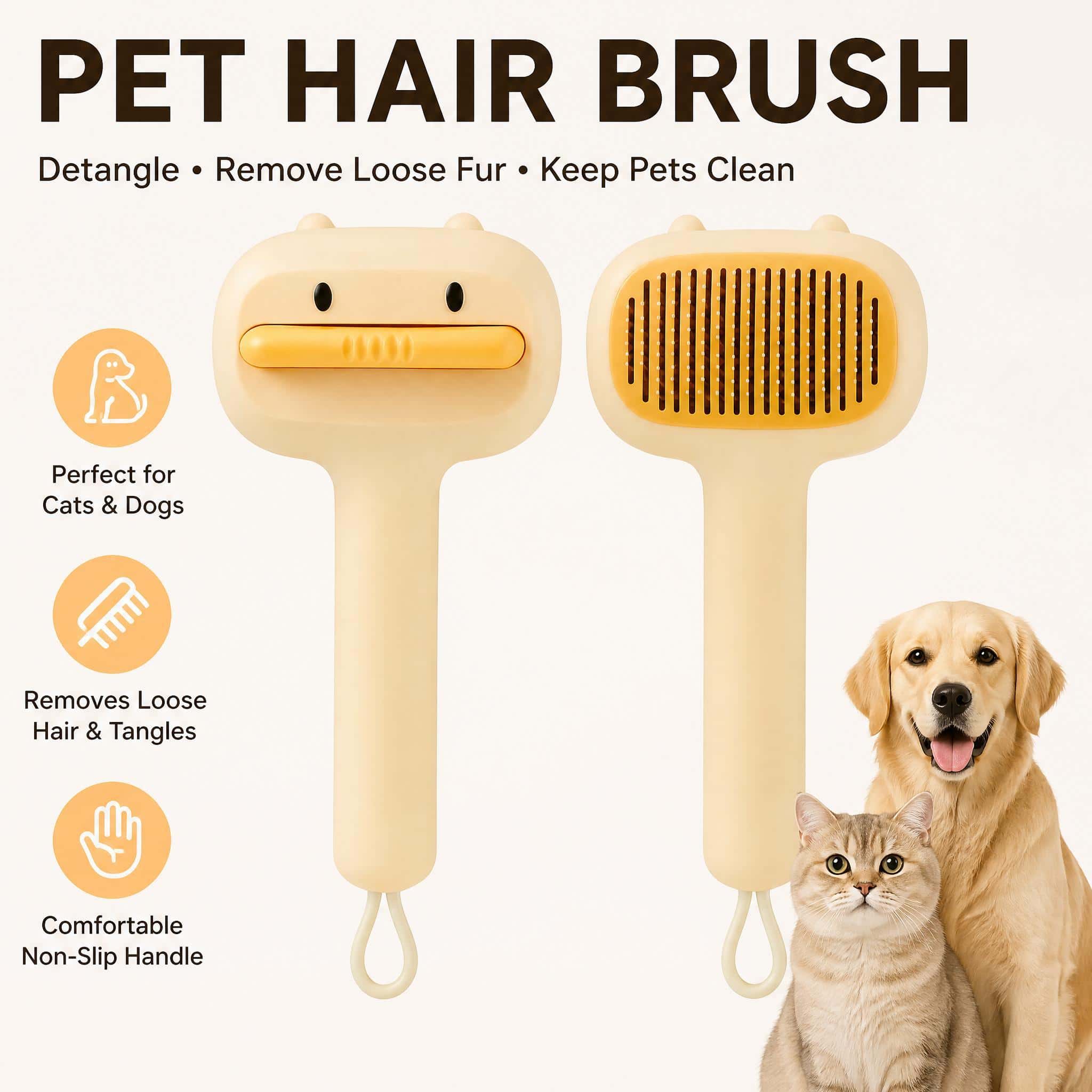 Self-Cleaning Slicker Brush for Dogs & Cats – image 4
