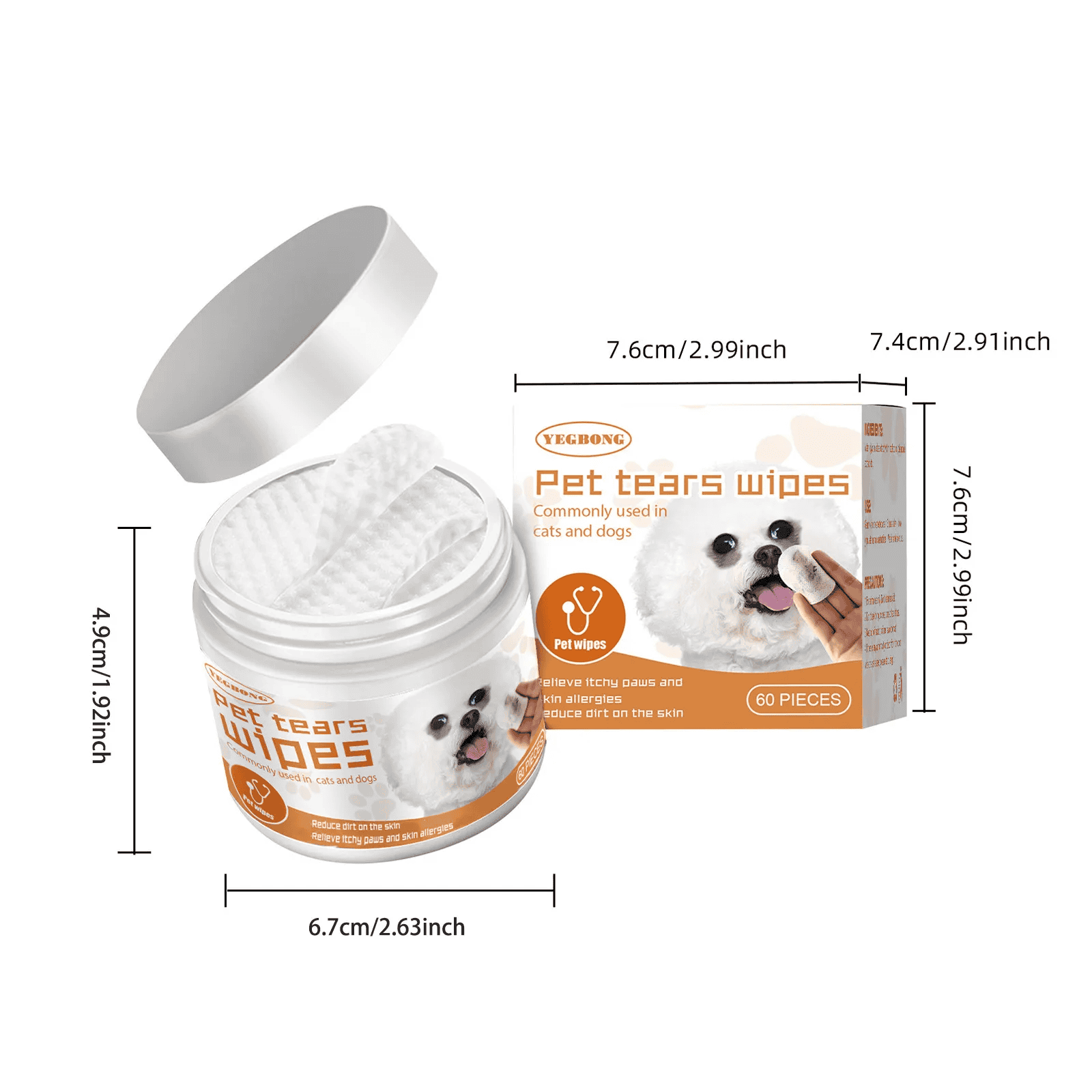 Tear Stain Wipes with Aloe & Chamomile
